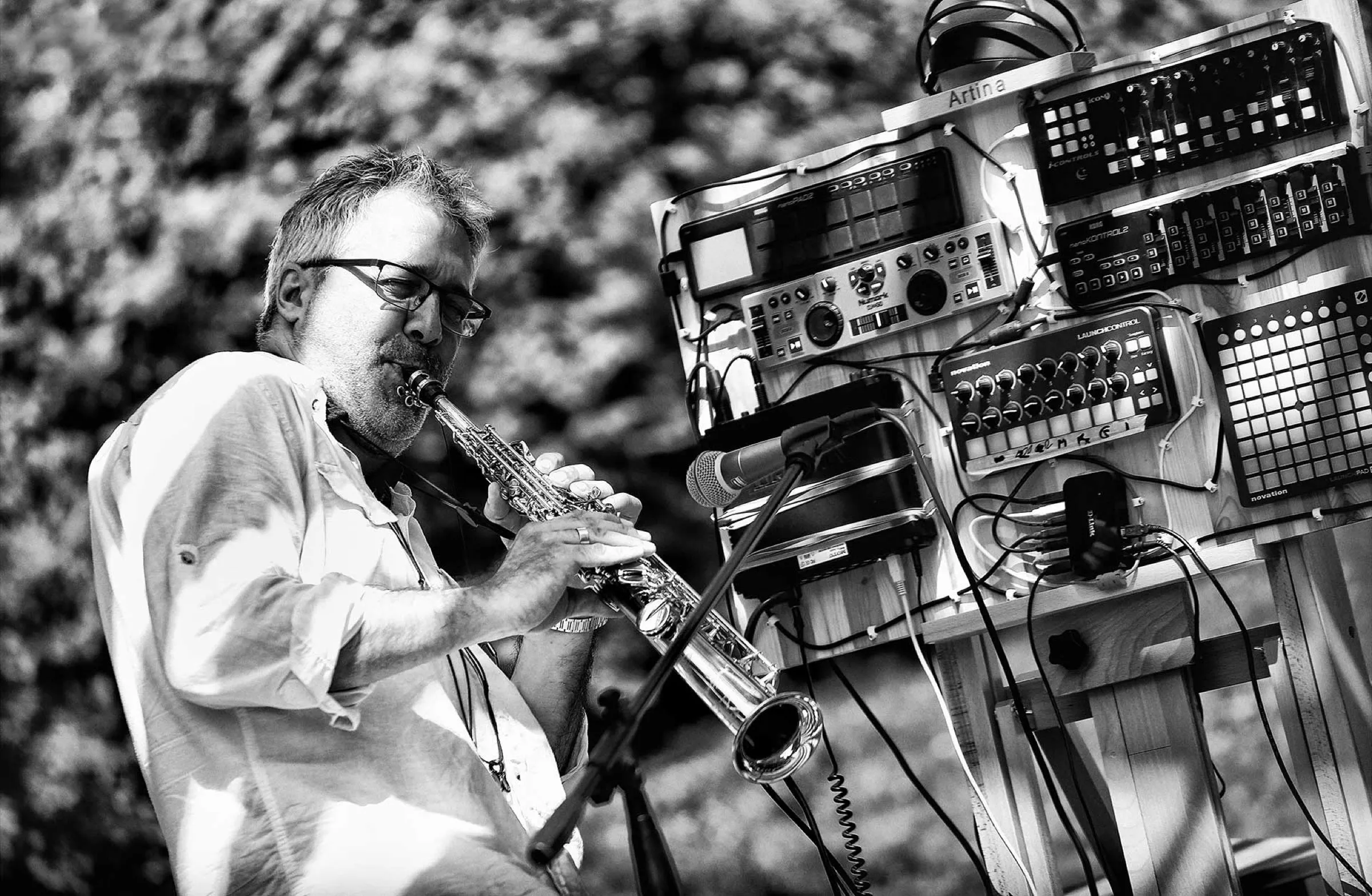 Stefano Corradi al sax soprano con l’elettronica